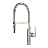 Kraus KPF-1640SS Modern Nola Single Lever Flex Commercial Style Kitchen Faucet, Stainless Steel [並行輸