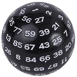 ルボナリエ ボードゲーム 100面ダイス 50mm 黒 白 アクリル (ホワイト文字)
