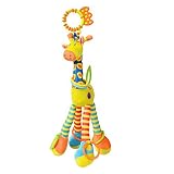 vEEgo Plush Giraffe Animal、ベビーPlush Toy Developmental Interactive Toy Handbells Rattlesハンドルおもちゃベビーベッ
