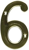 MINTCRAFT N-Z046PB3L House 6-Number, 4-Inch, Satin brass Finish [並行輸入品]