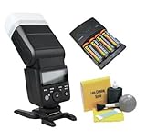 Panasonic Lumix DMC - dc-gh5 Bounce、ズーム&スイベルヘッドフラッシュ+ High Powered AC急速充電器with 4 AAバッテリー2900 mAh + NW Direct 5 Pieceクリーニングキット