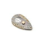 Copper Construction Fancy Flora Carving in Vintage Silver Body and Golden Wings Cigar Cutter/Scissor