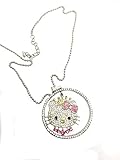 Hello Kittyスタイル受話器クリスタル2ネックレスLargeペンダントクリスタルネックレス、HKN : 38