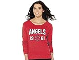 MLB Los Angeles AngelsレディースクルーネックSweatshirt , Large , Red