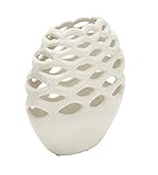 Deco 79 59740 Beautiful Ceramic Vase Silver [並行輸入品]