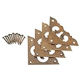 4個入り 真鍮コーナーブラケット コーナープロテクター ボックスキャビネット装飾 家具ハードウェア（12ネジ付き) 3cm 古銅色