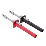 Fenteer 車の回路検出に対応　2ピース　ピアス　テストクリップセット　ワニ口　プローブ　ブラック　レッド