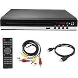 Emidor DVDプレーヤー、ミニ HD DVD プレーヤー (ケーブル付き)、1080p PAL/NTSC リージョン サポート、USB 2.0、CD プレーヤー、ブレークポイント メモリ、HDR サポート (HD-229)