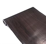 tomtask 壁紙 木目 はがせる ウォールシール 45cm×10m ウォールステッカー 防水 貼り方説明書付 (ダークブラウン)