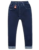 [FERE8890] ボーイズ ジンーズ カウボーイズ パンツ ヴィンテージ アイコン 純色 児童 男の子 キッズ用 カジュアル ズボン ブルー 140# 適合身長約134～140CM