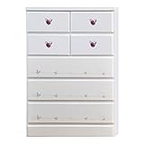 アルファタカバ ディズニー家具 キッズチェスト ミッキーチェスト 幅75cm 5段チョイスミッキー(ホワイト)取っ手クリスタルラベンダー