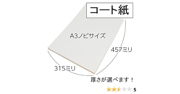 Amazon ａ３ノビ 印刷用紙 コート紙 100枚 サイズ 315mm 457mm 用紙はあのトップコート 四六判換算110kg 菊判換算76 5kg フォト用紙 文房具 オフィス用品