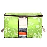 「60*40*35cm」ふとん収納袋　布団衣類収納ケース 着物 仕切り　４種類 (グリーン　　)