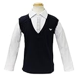 [アルマーニジュニア] ARMANI JUNIOR 子供服 レイヤード風 長袖ポロシャツ RXM894C 6Aサイズ