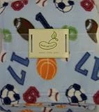 Micro Polar Baby Fleece Blanket Blue Sports Theme BeanSprout by Pem America [並行輸入品]