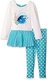 Disney Girls' 2 Piece Finding Dory Legging Set White 6 [並行輸入品]