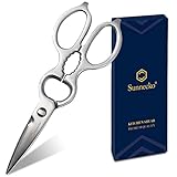 Sunnecko キッチンバサミ キッチンはさみ 料理ばさみ オールステンレス 調理用 分解 万能ハサミ 多機能 プレゼント (はさみ３)