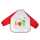 Tovadoo ベビー 食事用エプロン 長袖　キャラクター柄 EVA製　防水　水洗い簡単　出産祝い　プレゼント 八色入　40cm*41cm