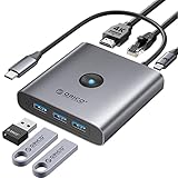 ORICO USB C ハブ 6-in-1 3*USB3.0ポート 4K@30HZ HDMI出力ポート ギガビットイーサネット LAN