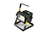 (トクトヨ)Tokutoyo 50W 2400LM 充電式 ポータブル LED投光器 コードレス 夜間作業 3段調節 駐車場 懐中電灯