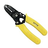 ワイヤーストリッパー 16cm 黄色の取っ手AWG22-10(0.6-2.6mm²)、カットと挟むの電線剥離ツール (黄)