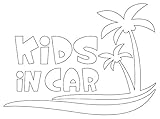 Sticker Shop Haru KIDS ＩＮ CAR ステッカー ヤシの木 20cm ホワイト