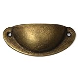 KISENG 1本のシェルシェイプド家具ドレッサーハンドルキャビネットハンドル引き出しプルブロンズ