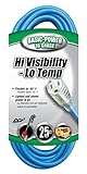 Coleman Cable 02367 25-Feet 16/3-Wire Gauge High Visibility and Low Temperature Outdoor Extension Co