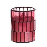Tiled Pattern Glass Flameless Pillar Led Wax Candle Light with Timer [並行輸入品]