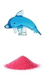 花市場直送便 ミニチュアガラス イルカA & カラーサンド ニューピンク