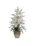 Nearly Natural 1070-WH Triple Dancing Lady Silk Flower Arrangement, White by Nearly Natural [並行輸入品]