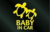 アトリエDOM ハワイアン ホヌ ハート ステッカー 白 BABY IN CAR