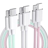 USB Type C ケーブル 3パック USBC to USB-C ケーブル 60W 急速充電 高耐久ナイロン USBケーブル iPhone 15 Pro Max/MacBook/iPad/Galaxy S20に対応 (1M)