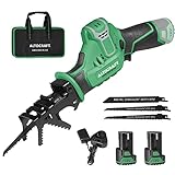 ALTOCRAFT レシプロソー 充電式 電動のこぎり コードレス ストローク幅20mm 切断能力150mm 解体作業 竹 庭木の剪定 木材