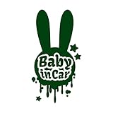 ラビット baby in car ステッカー ダークグリーン 深緑