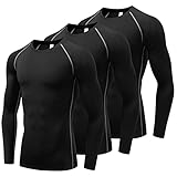[Barifall] コンプレッションウェア メンズ 長袖 アンダーシャツ パワーストレッチ スポーツインナー [吸汗 速乾 通気 ] 323-bk*3-S
