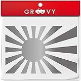 日の丸 日章旗 車 シール 暴走族 右翼 旧車 族車 vipカー 給油口 ドレスアップ エンブレム ステッカー_009 (シルバー)