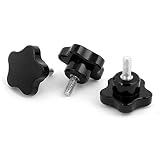 50mm Star Head M8x20mm Male Thread Screw on Clamping Knob Black 3pcs [並行輸入品]