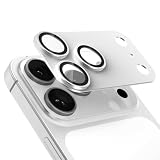 Tomakaカメラフィルム iPhone17 pro max用 カメラ保護 9H強化ガラス アルミ合金 一体型アイフォン17 プロマックス レンズカバー 耐衝撃 全面保護 いphone17 pro カメラカバー 露出オーバー防止 黒縁取り AR超高透過率 プロテクター (ホワイト)