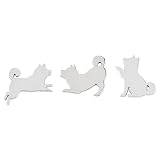 Catland 犬 エンブレム 柴犬 車 エンブレムチャーム イヌ かわいい カーステッカー プレートステッカー かっこいい おしゃれ 3D 金属製 防水 デカール シール ラベル 車用 バイク 自転車 スーツケース 装飾 カスタム パーツ 飾り シルバー 3個入り…