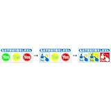 ヘルメット用ステッカー イエローカード方式ステッカー 私は不安全行動をしません・Yes・Yes・Yes 847-B