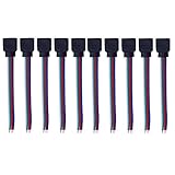 コネクタ 4pin LEDテープライトコネクタ メス LEDテープ 延長用ケーブル ライトストリップ用 10mm 5050RGB対応 9CM/15CM コントローラ接続 半田不要 使いやすい 10本セ