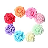 Prettyia 約100ピース　発泡素材　人工泡ローズ　結婚式　花嫁　フラワーヘッド　マルチカラー　リアルタッチ　DIYジュエリー　