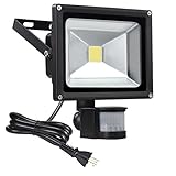 センサーライト LED投光器 20W 3000K 電球色 省エネ 長寿命 防水防犯 作業灯 屋外 (20W)