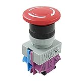Myoffice AC 600V 10A 赤のキノコ緊急停止プッシュボタンスイッチ　22mm NO NC