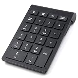 Bluetooth ワイヤレス テンキーボード 22キー テンキーパッド 数字キーパッド ブルートゥース 電池式 無線 パソコン スマホ タブレット コンパクト 薄型 (ブラック)