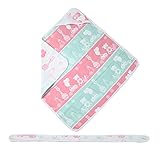 ペコリッペ 驚きの柔らかさ 8重ガーゼ おくるみ スワドル オーガニックコットン 出産祝いに 便利な帯付き (85×85cm, 動物園)