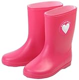 Walk ワンポイント レインシューズ　キッズ【RB-003L】 (17cm, ピンク（ハート）)