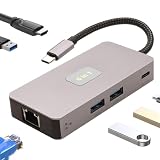Leehitech 6-in-1 マルチポートUSB ドッキングステーション【1Gbps RJ45+4K HDMI+10Gbps 3*USB 3.2 A データ転送ポート+PD100W充電】多機能を同時に使用。Macbook Air/Pro、Rog Ally、Dell、XPS、HP、Surface Go、Samsung、Lenovoなどに対応