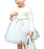 Candykids ワンピース チュールスカート ワンピース　女の子 ワンピース お姫様 ドレス お出かけ 結婚式 チュール スカート ドレス ワンピース (100cm, ホワイト)